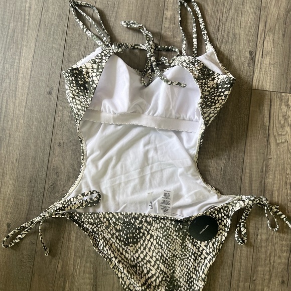 Lulus Olive Green Snake Print One-Piece - Picture 9 of 12